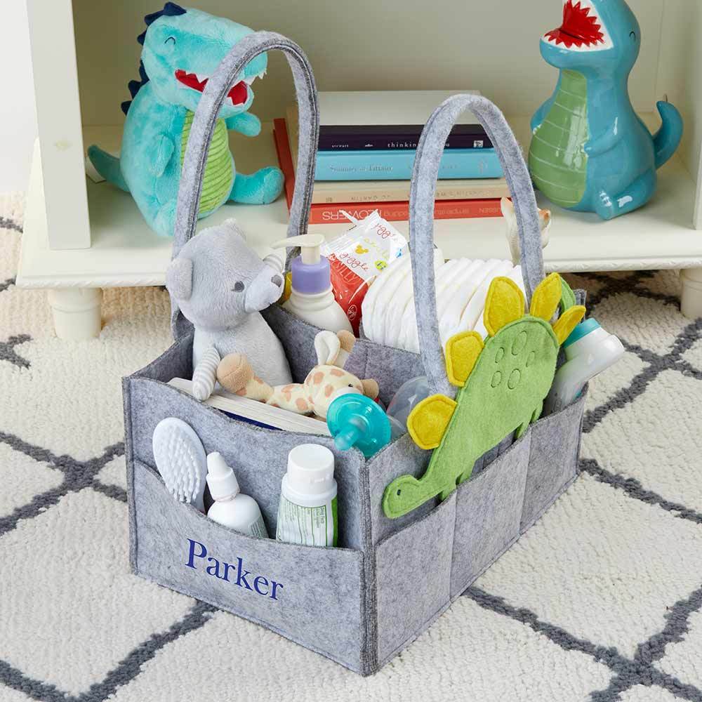 Dinosaur Diaper Caddy Organizer (Personalization Available)