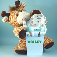 Thumbnail for Personalized Deluxe Safari Themed Baby Gift Basket