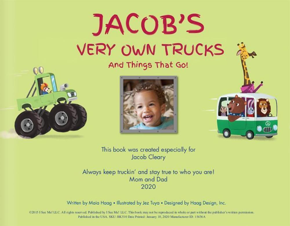 My Very Own Trucks Personalized Storybook