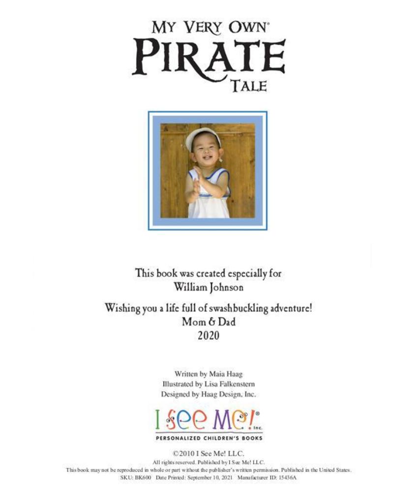 My Very Own Pirate Tale Personalized Storybook
