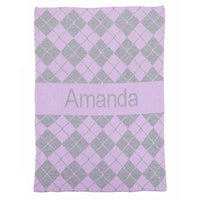 Thumbnail for Personalized Argyle Stroller Blanket (Many Colors Available)