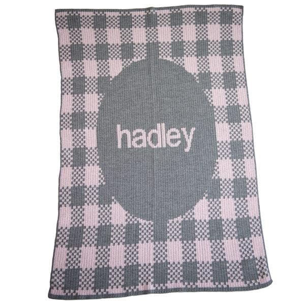 Personalized Gingham Stroller Blanket (Many Colors Available)