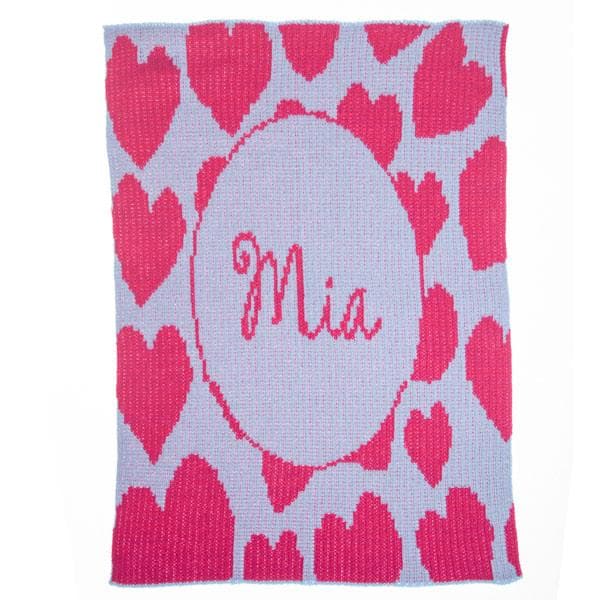 Personalized Heavenly Hearts Stroller Blanket (Many Colors Available)