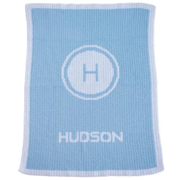 Personalized Initial Stamp & Name Stroller Blanket (Many Colors Available)