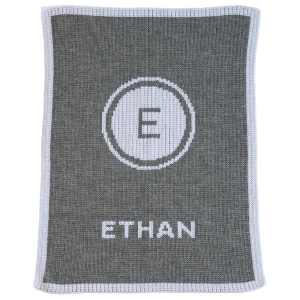 Personalized Initial Stamp & Name Stroller Blanket (Many Colors Available)