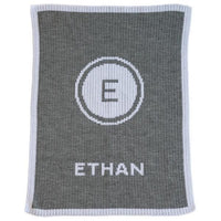 Thumbnail for Personalized Initial Stamp & Name Stroller Blanket (Many Colors Available)