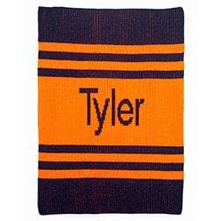 Personalized Pin Stripes Stroller Blanket (Many Colors Available)