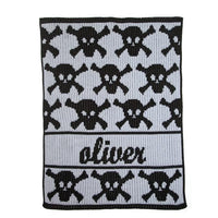 Thumbnail for Personalized Lots of Skulls & Crossbones Stroller Blanket (Many Colors Available)