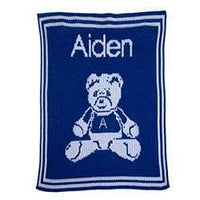 Thumbnail for Personalized Teddy Bear Stroller Blanket (Many Colors Available)