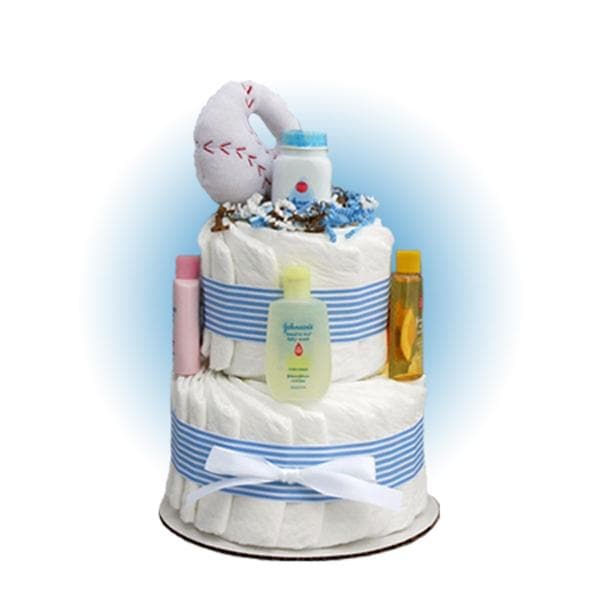 Mini Baseball 2-Tier Diaper Cake