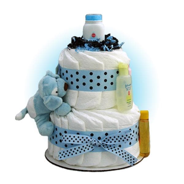Blue Sparky 2-Tier Diaper Cake