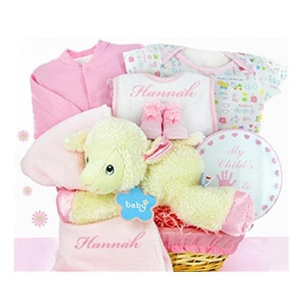 Personalized Lamby Nap Time Gift Basket - Girl