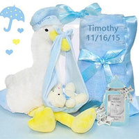 Thumbnail for Personalized Stork Delivery Baby Boy Gift Set