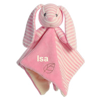 Thumbnail for Pink & White Bunny Lovey Security Blanket (Personalization Available)
