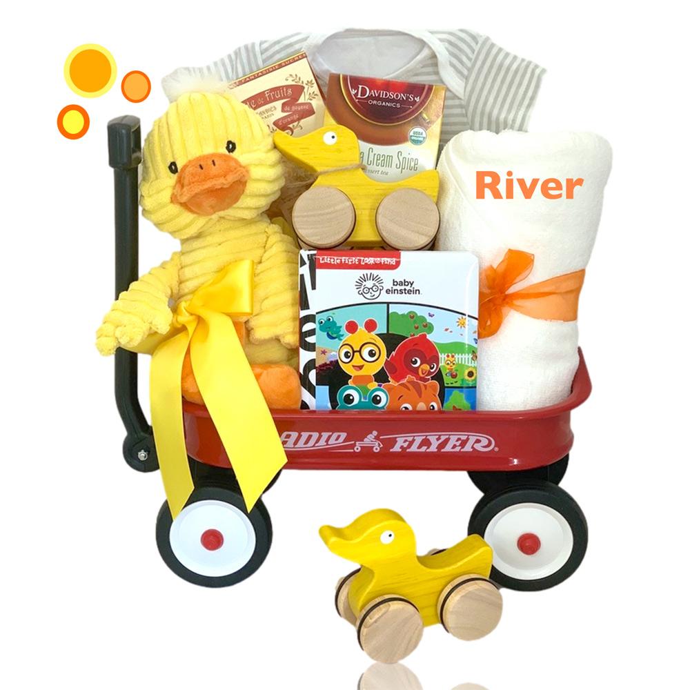 Just Ducky Mini Radio Flyer Wagon Gift Basket (Personalization Available)