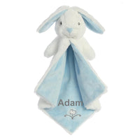 Thumbnail for Blue & Gray Bunny Lovey Security Blanket (Personalization Available)