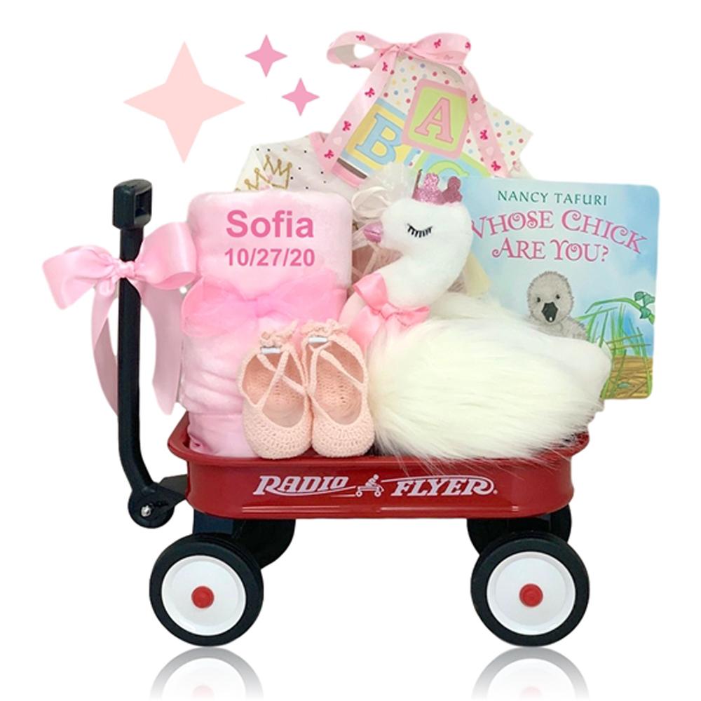 Swan Princess Mini Radio Flyer Wagon Gift Basket (Personalization Available)