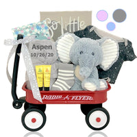 Thumbnail for Little Peanut Elephant Mini Radio Flyer Wagon Gift Basket (Personalization Available)