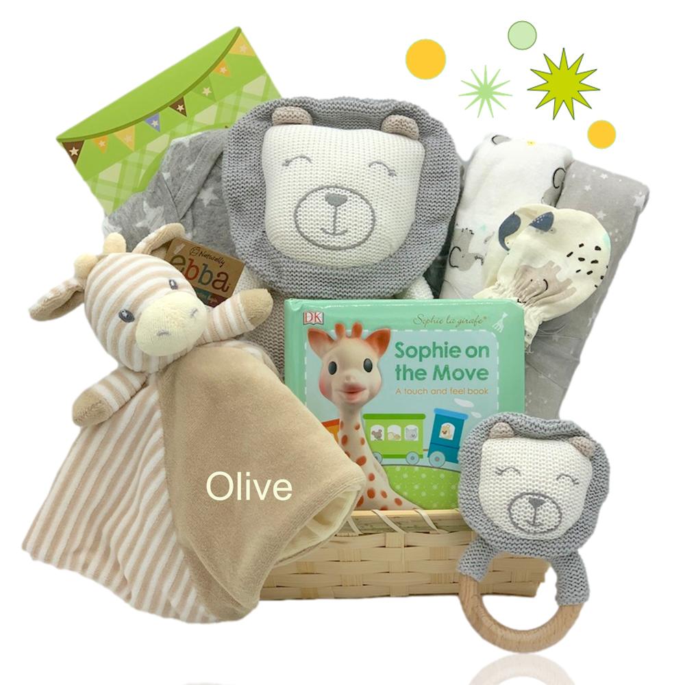 Personalized Little Safari Baby Gift Basket