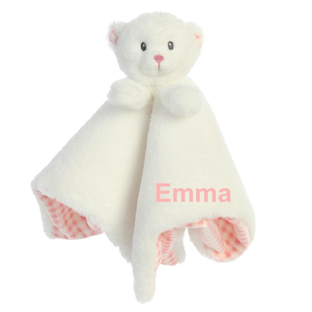 Pink Baby Bear Lovey Security Blanket (Personalization Available)