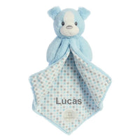 Thumbnail for Blue Polka Dot Puppy Lovey Security Blanket (Personalization Available)