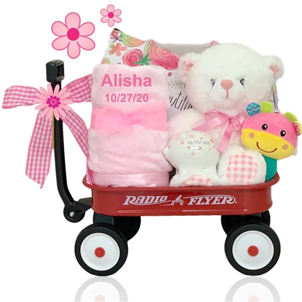 Wee Lass Mini Radio Flyer Wagon Gift Basket (Personalization Available)