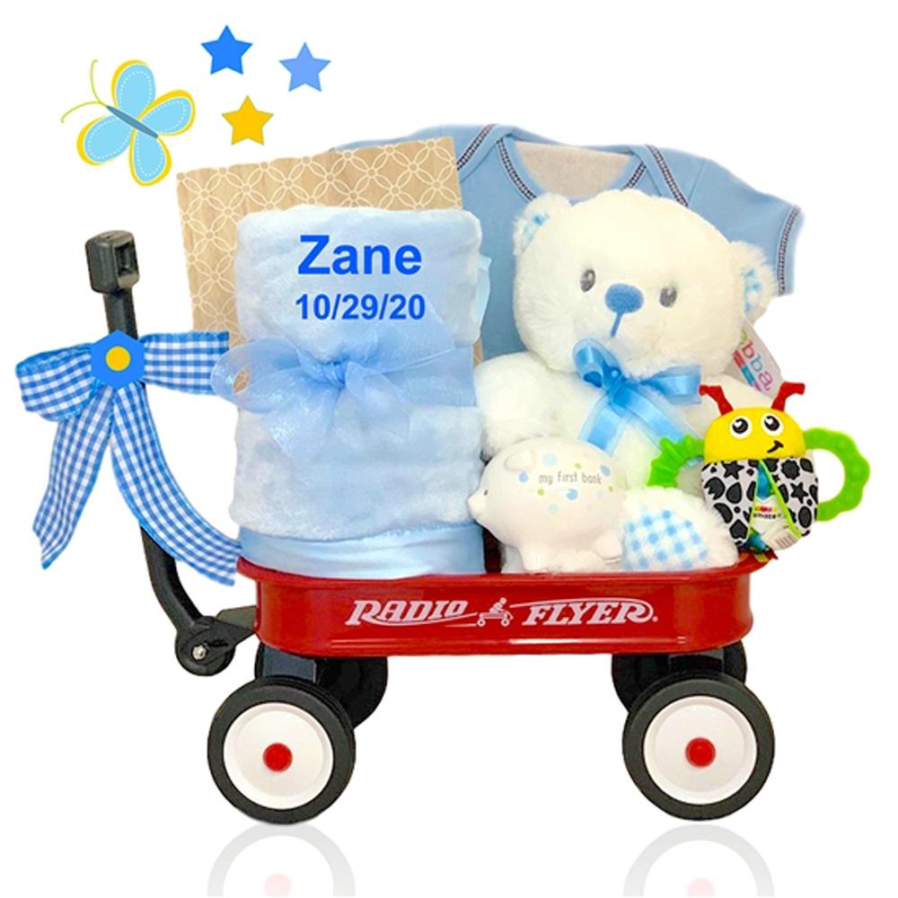 Wee Lad Mini Radio Flyer Wagon Gift Basket (Personalization Available)