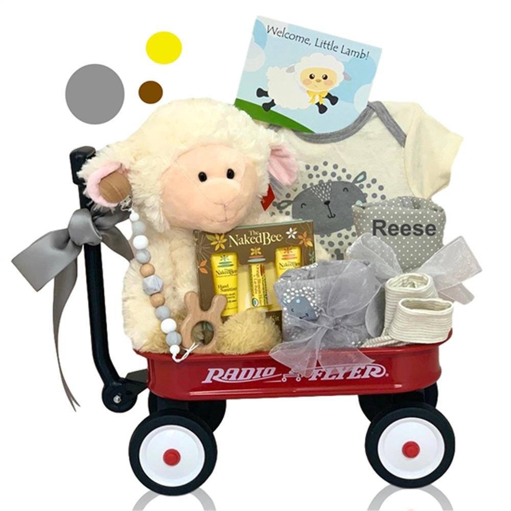 Little Lamb Mini Radio Flyer Wagon Gift Basket (Personalization Available)