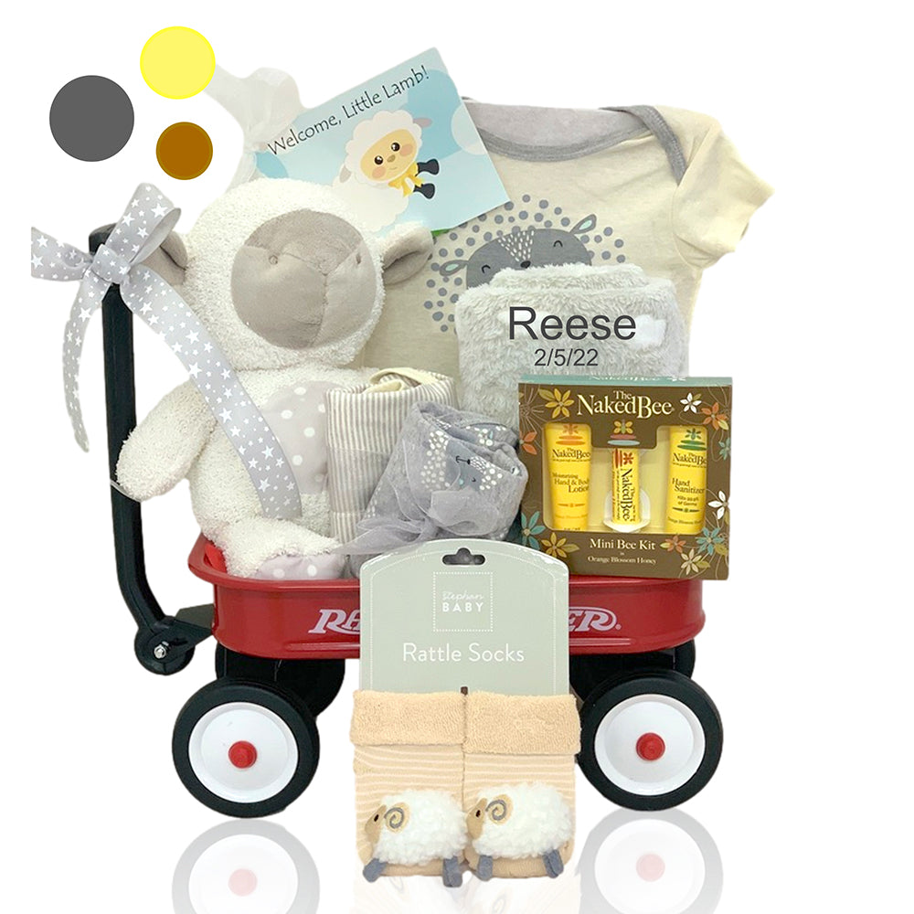 Little Lamb Mini Radio Flyer Wagon Gift Basket (Personalization Available)