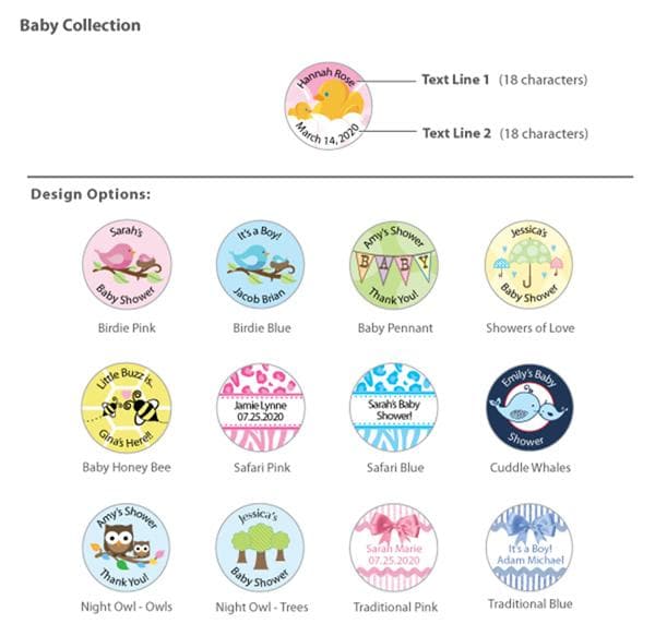 Personalized Baby Shower Golf Ball Favors (Many Designs Available)