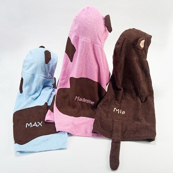 Puppy or Monkey Hooded Towel (Personalization Available)