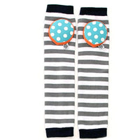 Thumbnail for Happy Knees Padded Legwarmers - Cookie Monster Stripe