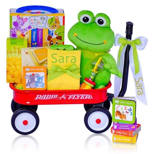 Personalized Baby Einstein Frog Radio Flyer Wagon Gift Basket