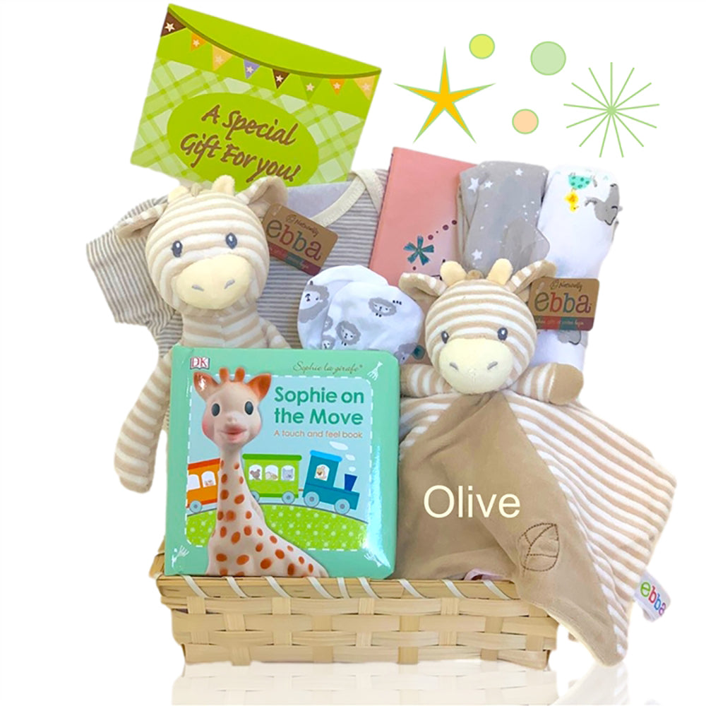 Personalized Little Animal Safari Baby Gift Basket