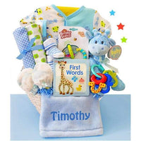 Thumbnail for Personalized Little Safari Baby Boy Gift Basket