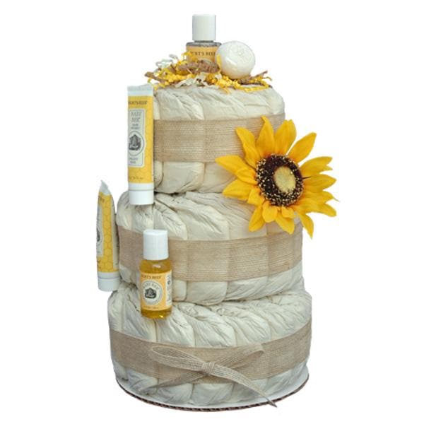 Little Sunflower 3 Tier Organic Diaper Cake