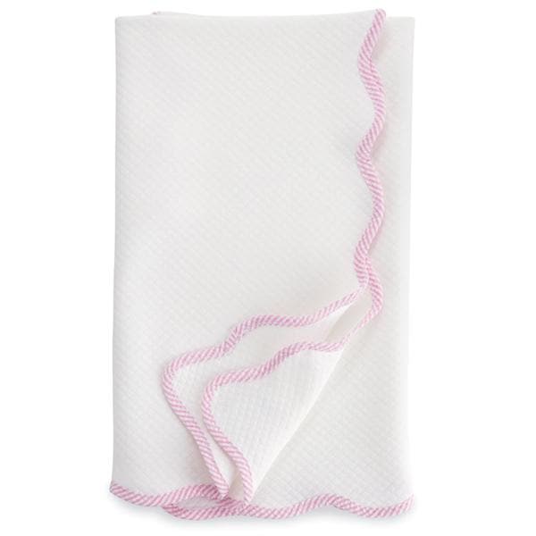 Pink Seersucker Pointelle Blanket (Personalization Available)