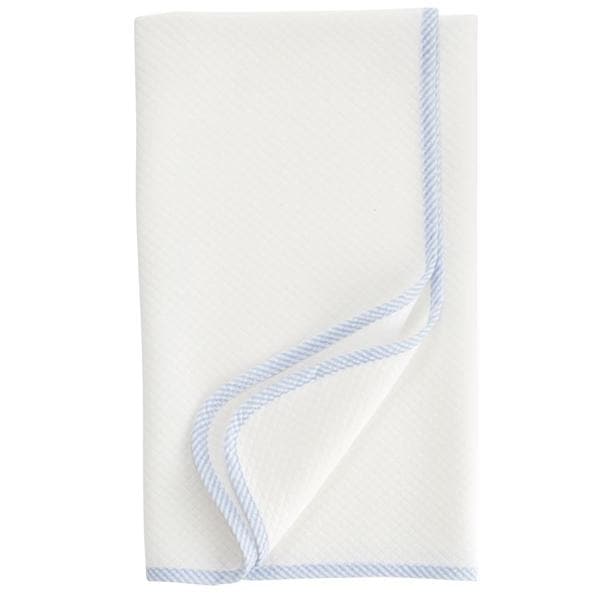 Blue Seersucker Pointelle Blanket (Personalization Available)
