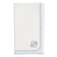 Thumbnail for Blue Seersucker Pointelle Blanket (Personalization Available)