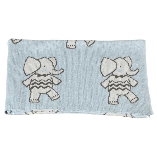 Dancing Elephant Knit Baby Blanket