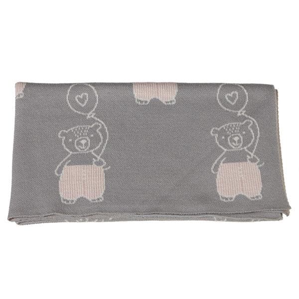 Bear with Balloon Knit Baby Blanket