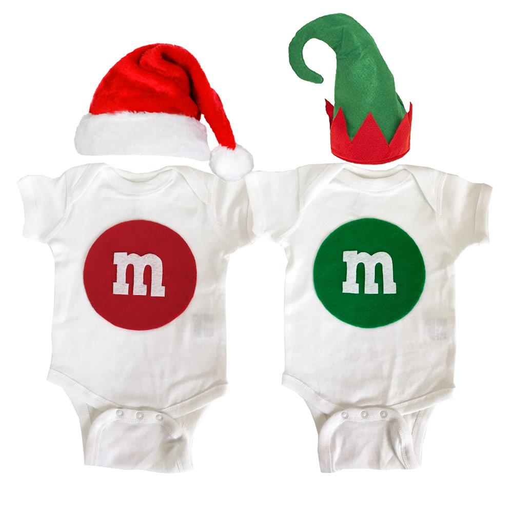 Twin M and M Baby Onesie