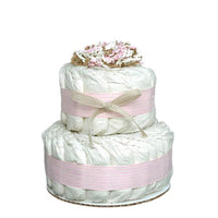 Thumbnail for Mini 2 Tier Organic Diaper Cake (Available in Pink or Blue)