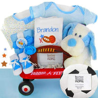 Thumbnail for Personalized All Star Radio Flyer Wagon Gift Basket - Boy