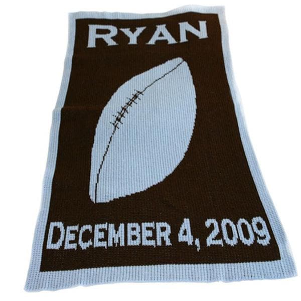Personalized Acrylic Stroller Blanket with Football (Many Colors Available)