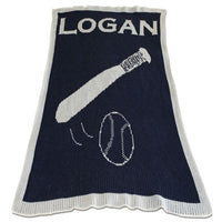 Thumbnail for Personalized Acrylic Stroller Blanket with Name and Baseball Bat (Many Colors Available)