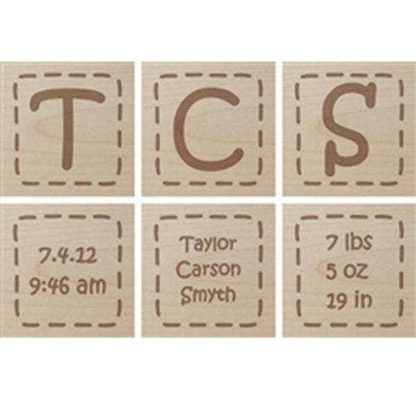 Personalized Stitched Baby Block