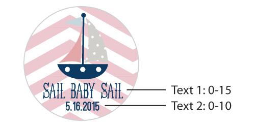 Personalized Nautical Baby Silver Round Candy Tin (Set of 12)