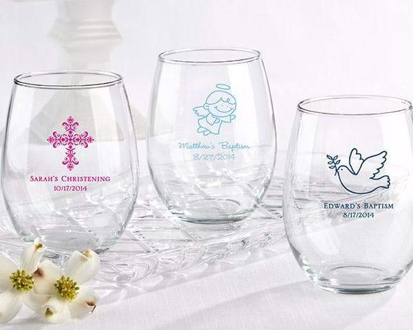 Personalized Religious 15 oz. Stemless Wine Glass