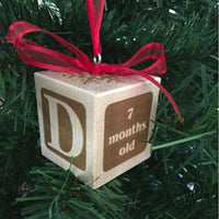 Thumbnail for Personalized Baby's First Christmas Ornament Block